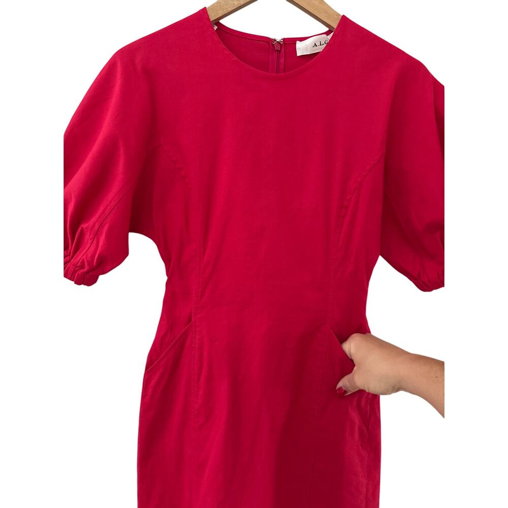 A,L.C Valenti Mini Puff Sleeve Dress in Fluro Size 0 - Picture 10 of 11
